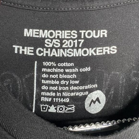 The Chainsmokers Memories Tour Concert Tee Band Tee Black Crewneck Medium Rock - Picture 5 of 8